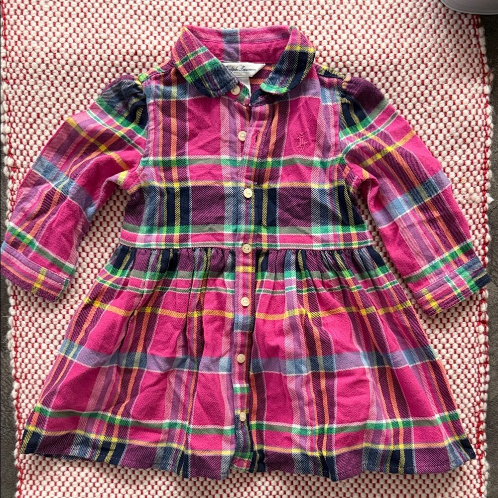 Ralph Lauren Baby Girl Plaid Dress & Bloomers – Size 6M